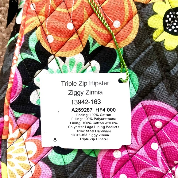 NWT Vera Bradley Crossbody Bag Triple Zip Hipster - Picture 4 of 6